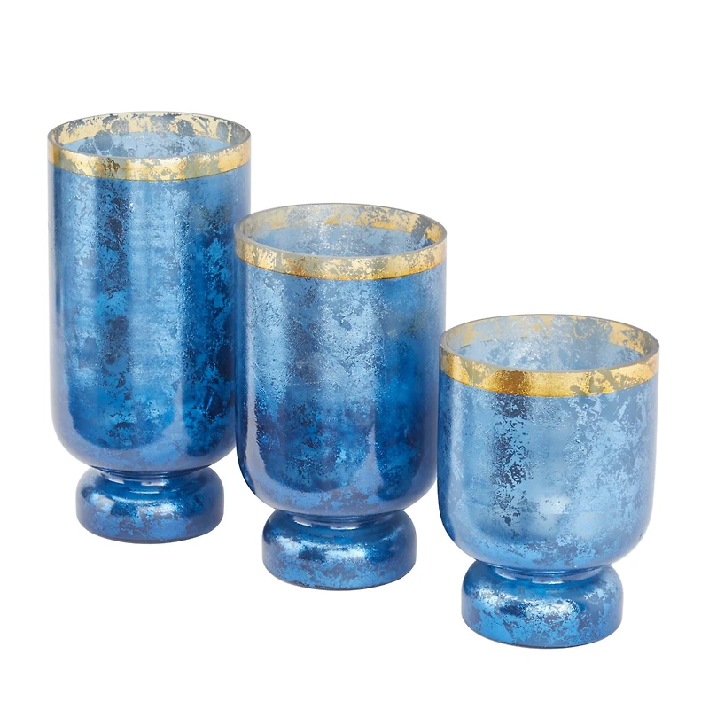Blue Coastal Candle Holder Set