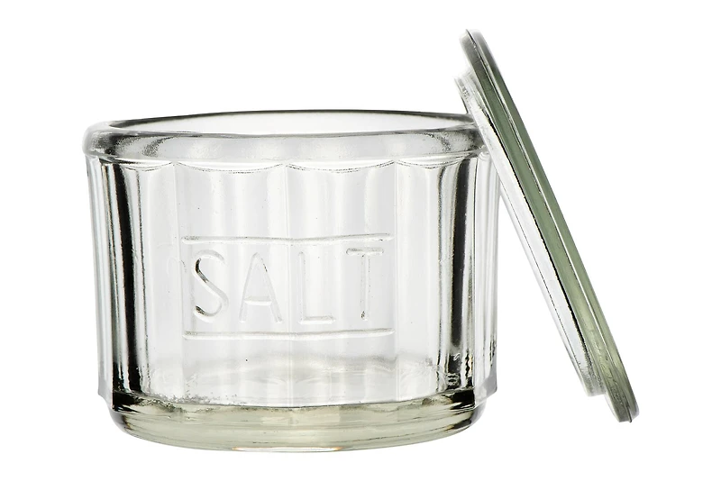 Hello Honey® Round Pressed Glass Salt Cellar
