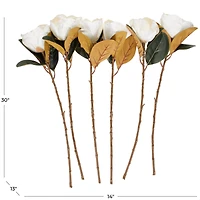 30" White Magnolia Artificial Flower Stem, 6ct.