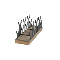 26" Brown Metal Industrial Wine Holder