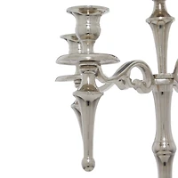 Silver Aluminum Traditional Candlestick Holders, 33x16x16"