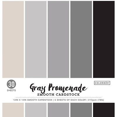 Colorbok® Gray Promenade Smooth Cardstock Paper Pad, 12" x 12"