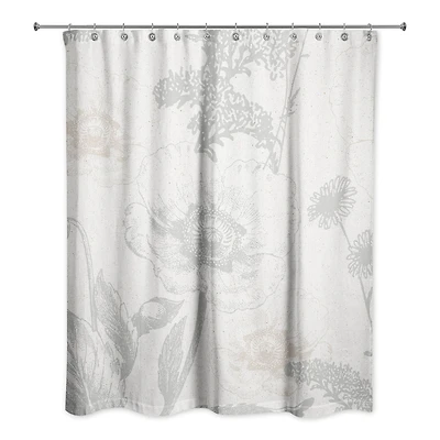 Soft Muted Florals Shower Curtain