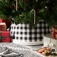 DII® Black & White Buffalo Check Holiday Tree Collar