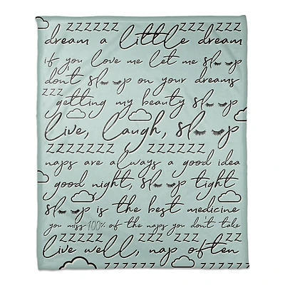 Blue Sleep Fleece Throw Blanket