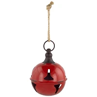 7" Red Metal Jingle Bell Hanging Christmas Decoration