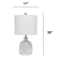 Lalia Home 20" Smokey Gray Hammered Glass Jar Table Lamp