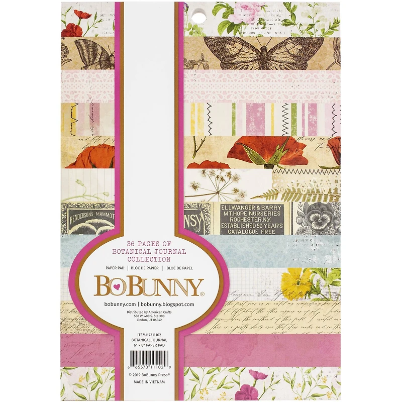 BoBunny® Botanical Journal Paper Pad, 6" x 8"