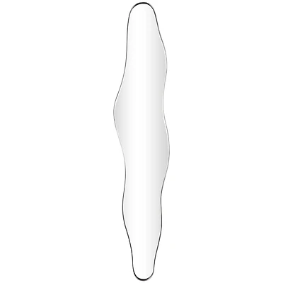 59" Black Metal Framed Abstract Wavy Wall Mirror