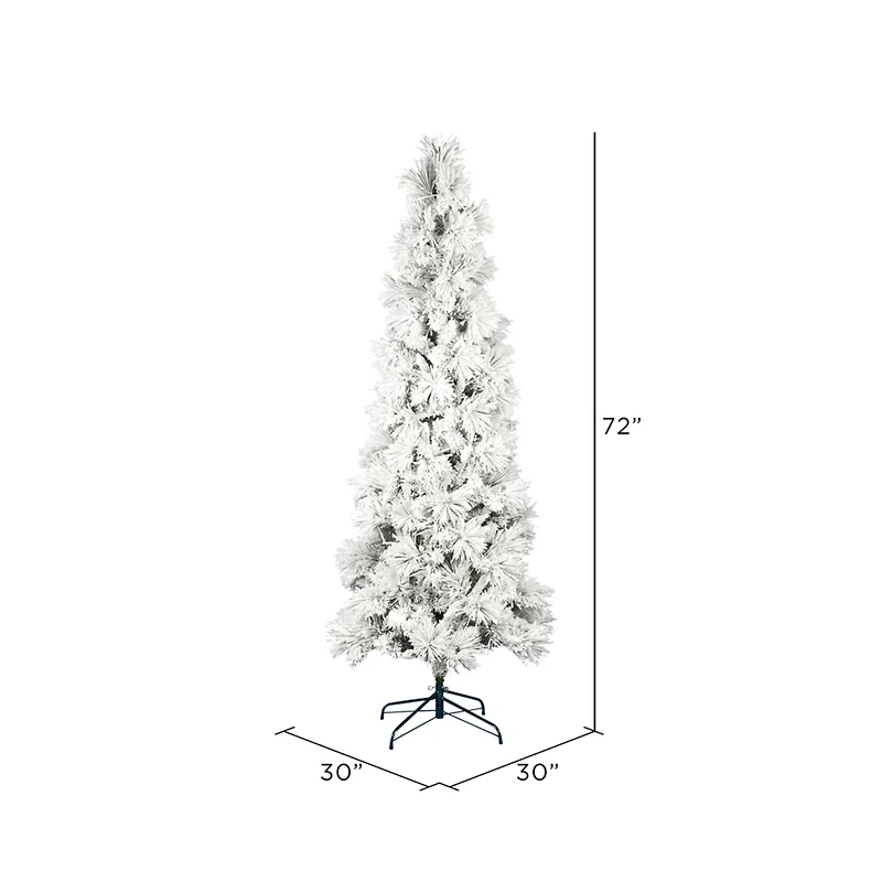6ft. Unlit Flocked Atka Pine Pencil Artificial Christmas Tree