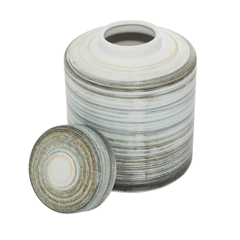 Gray & White Ceramic Farmhouse Decorative Jar Set