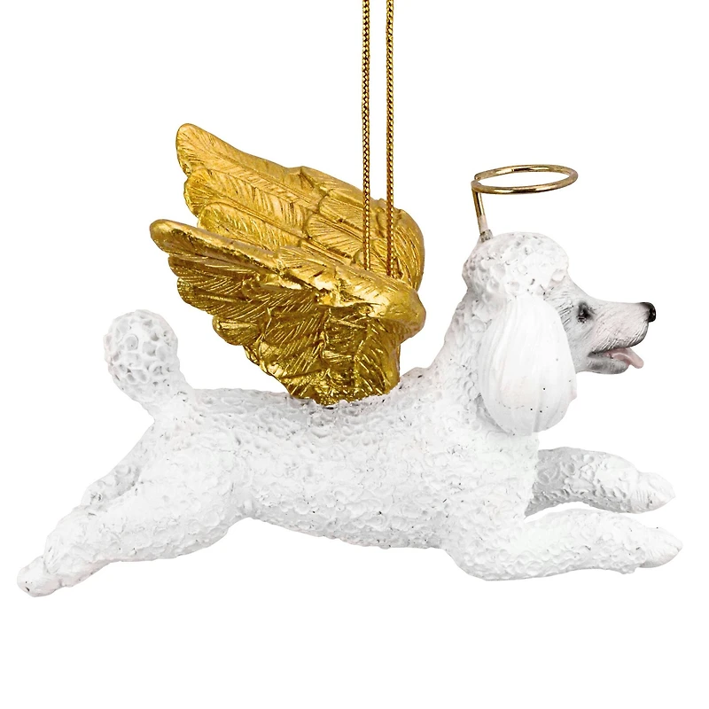Design Toscano Honor the Pooch White Poodle Dog Angel Ornament