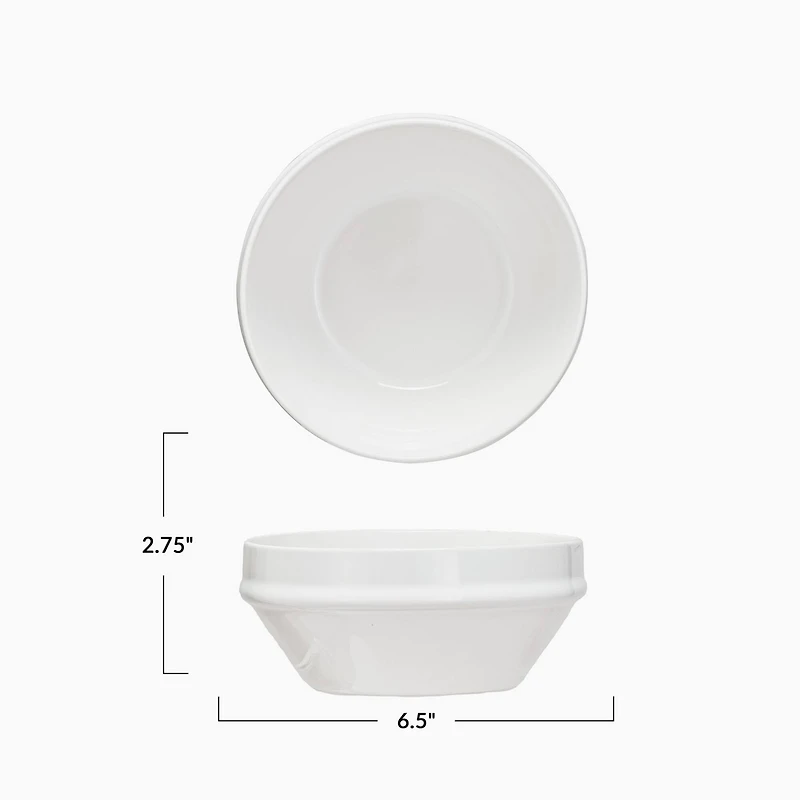 Hello Honey® 6.5" Classic Elegance Antique White Stoneware Bowls, 4ct.