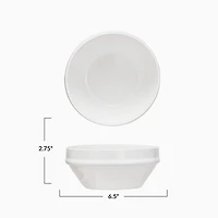 Hello Honey® 6.5" Classic Elegance Antique White Stoneware Bowls, 4ct.