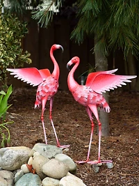 2.3ft. Flying Flamingo Garden Décor