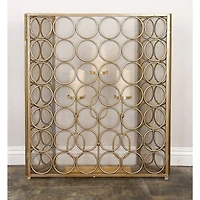 Brass Metal Modern Fireplace Screen, 32" x 47" x 1"