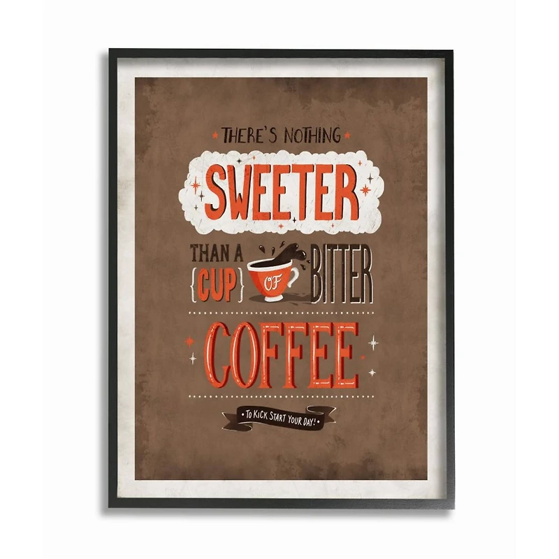Stupell Industries Nothing Sweeter Coffee with Black Frame Wall Accent