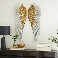 Set of 2 Gold MDF Modern Farmhouse Wall Decor, 39" x 14"