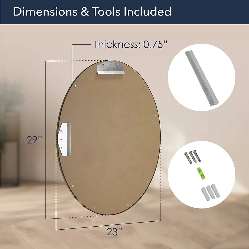 Head West Oval Brushed Gold Metal Framed Bathroom Mirror