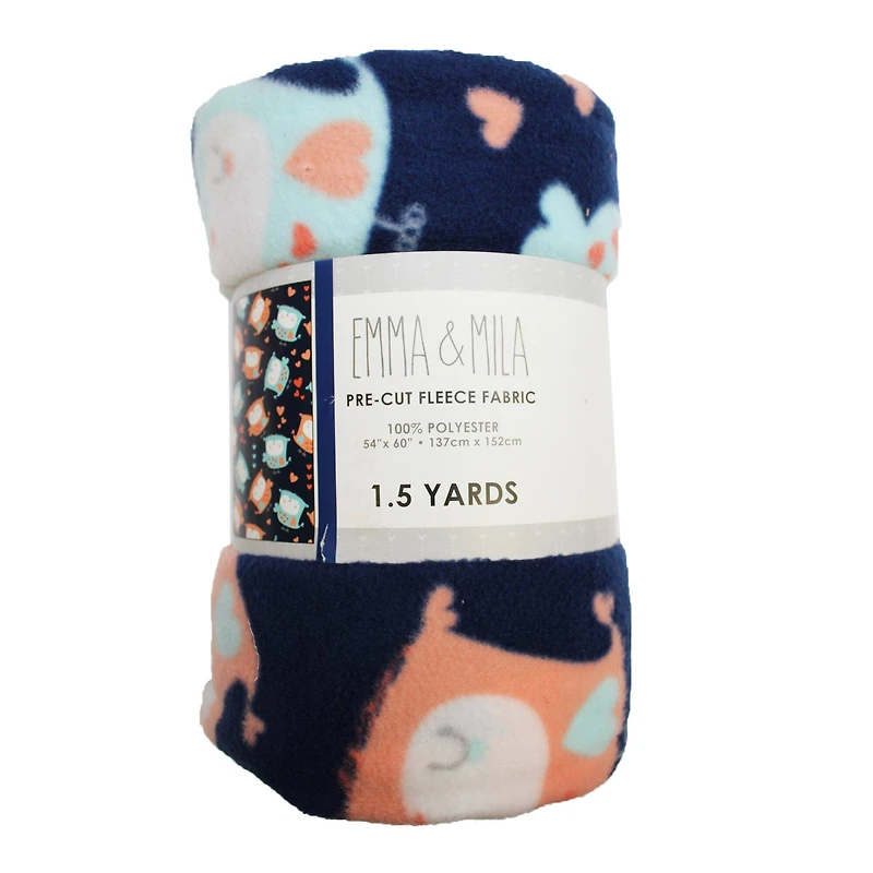 Camelot Fabrics Emma & Mila® Owls Fleece Precut Fabric Bundle