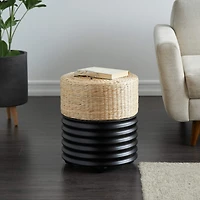 18" Two-Toned Stool with Seagrass Top