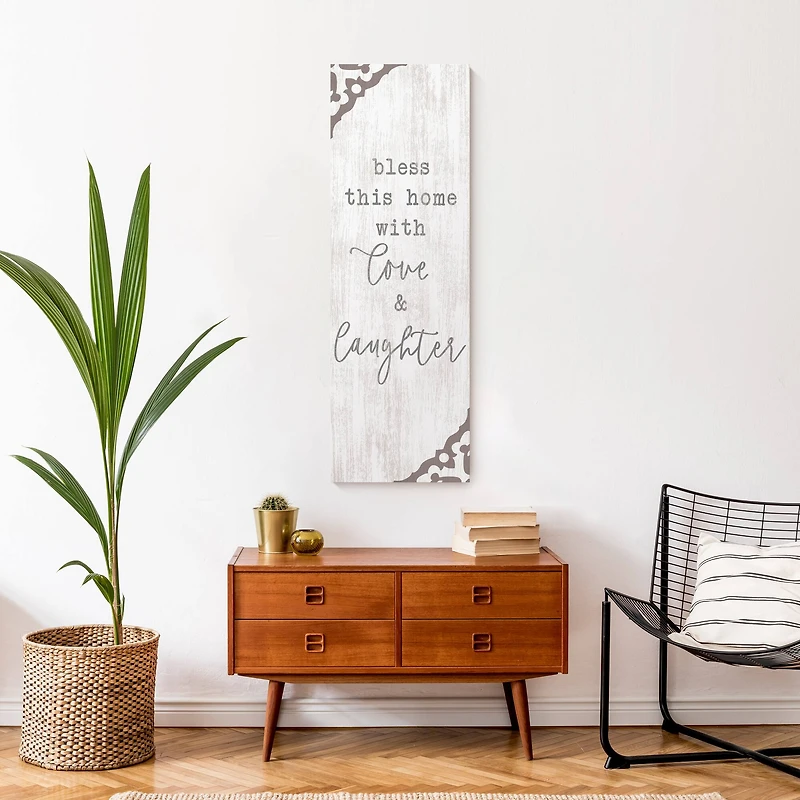 Bless this Home with Love & Laughter Canvas Wall Art