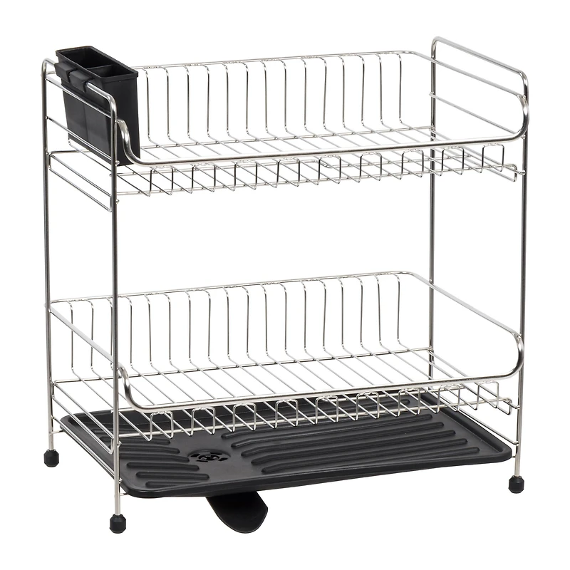 IRIS® 15.75" Stainless Steel 2-Tier Dish Rack
