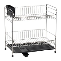 IRIS® 15.75" Stainless Steel 2-Tier Dish Rack