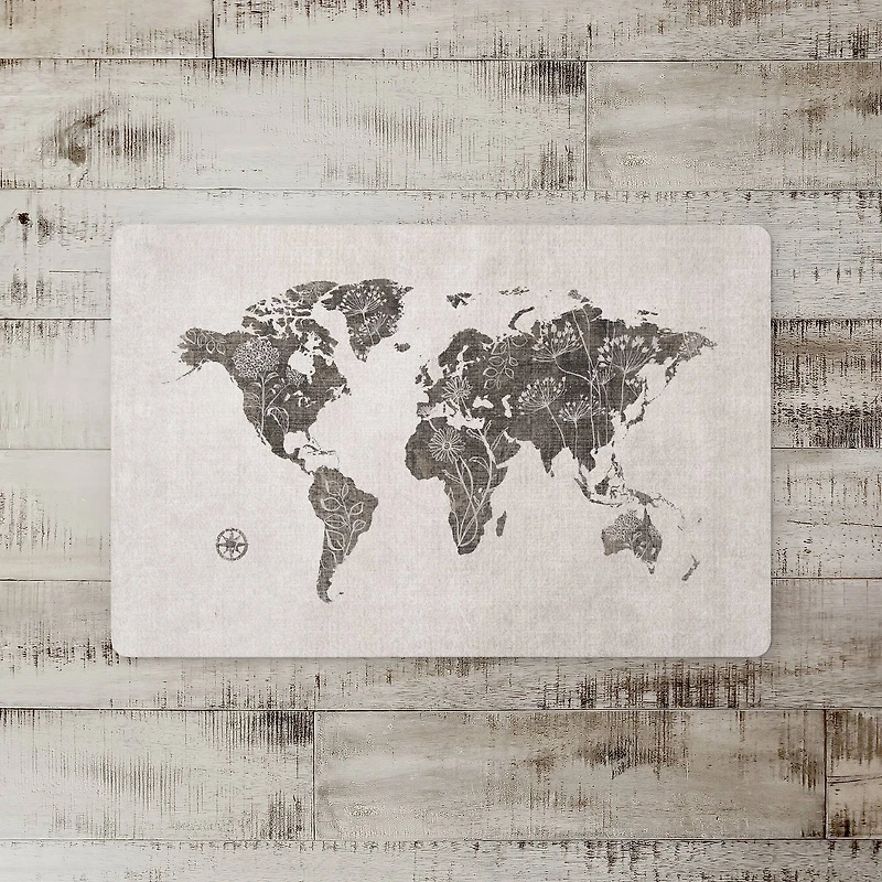 18" x 27" Floral Map Floor Mat
