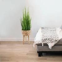 Flora Bunda® 3.5ft. Onion Grass in Basket Planter on Wood Stand