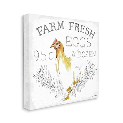 Stupell Industries Chicken Farm Fresh Vintage Watercolor Style Wall Accent