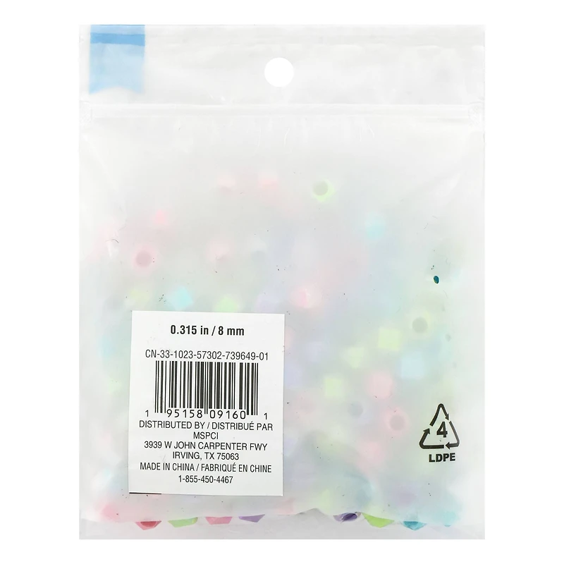 12 Packs: 200 ct. (2,400 total) 8mm Pastel Mix Faceted Beads by Creatology™