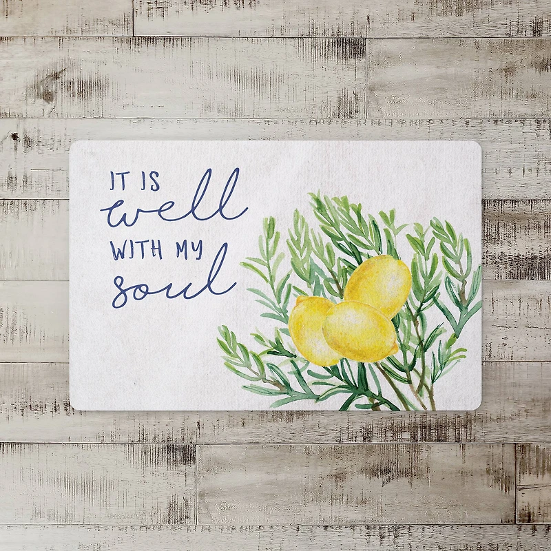 White It is Well with My Soul Lemons Floor Mat