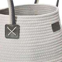 Household Essentials 15" Black & Ivory Bono Rope Basket