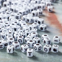 12 Packs: 400 ct. (4,800 total) White Pearl Plastic Alpha Block Bead Mix, 4.8mm by Bead Landing™