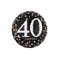 18" Sparkling Birthday 40 Foil Balloon