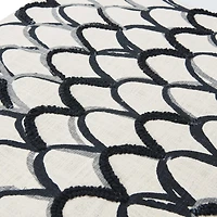 Hello Honey® White & Black Cotton Scallop Pattern Pillow