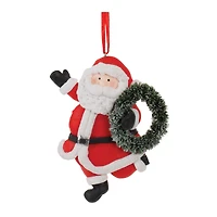 Santa with Pine Accent Clay Dough Ornaments Set