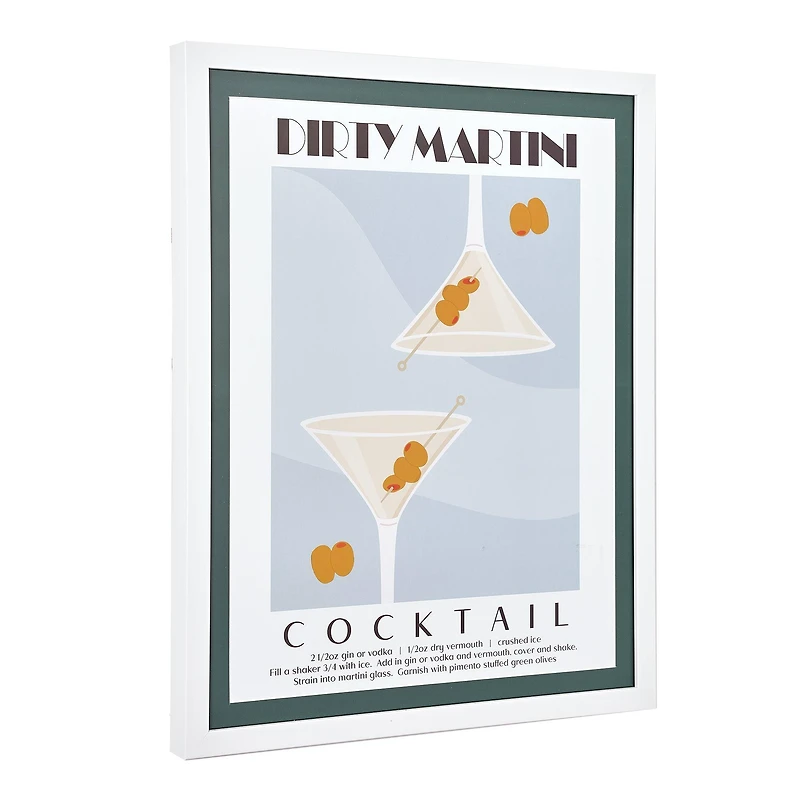 American Art Decor Tipsy Framed Dirty Martini Cocktail Poster - 16" x 20" x .75"