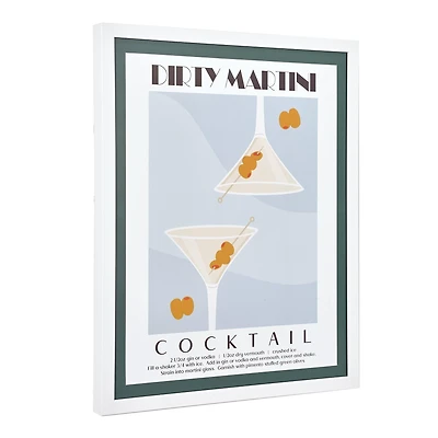 American Art Decor Tipsy Framed Dirty Martini Cocktail Poster - 16" x 20" x .75"