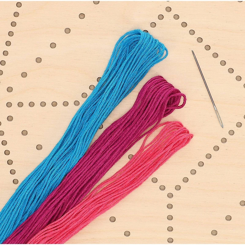 Leisure Arts® Intermediate Cube Wood Stitched String Art Panel Kit