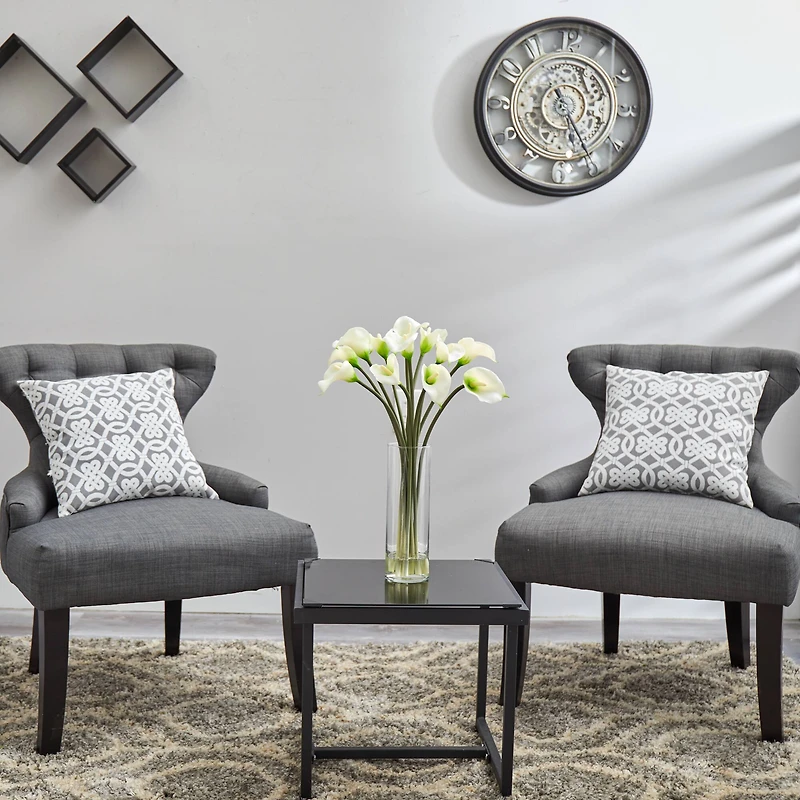 20" Mini Calla Lily Silk Flower Arrangement in Vase