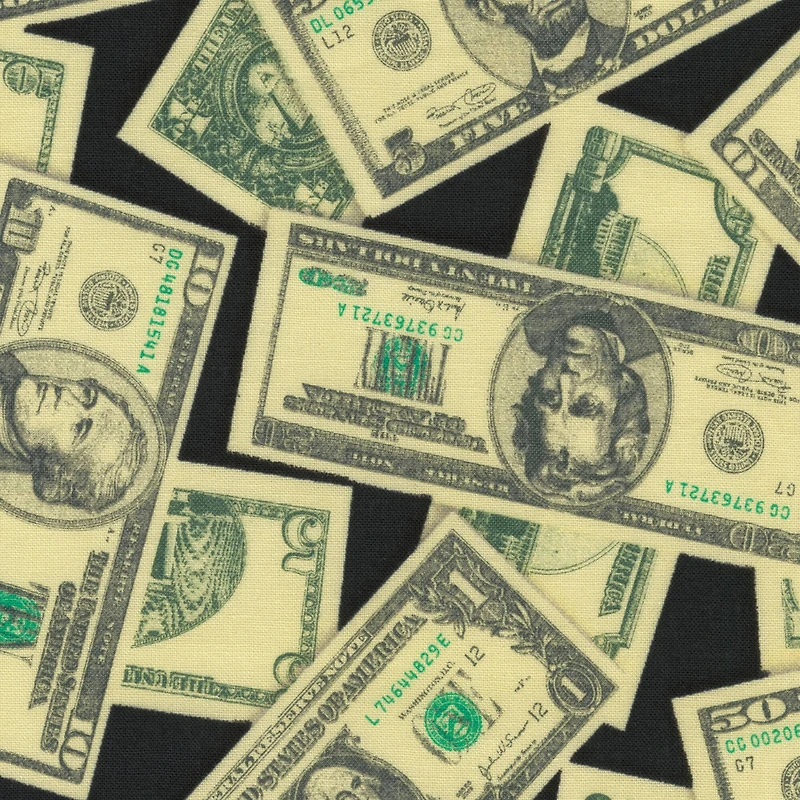 Robert Kaufman Money US Dollars Cotton Fabric