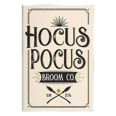 Stupell Industries Vintage Hocus Pocus Broom Sign Wall Plaque