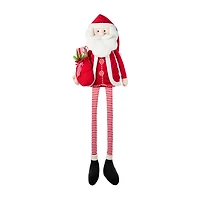 Glitzhome® 60"H Christmas Oversized Fabric Santa With Dangle Legs