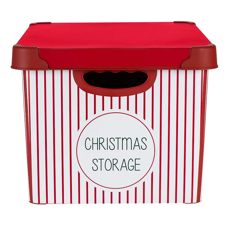 Simplify 15.4" Christmas 60 Ornament Storage Tote Bin with Straps