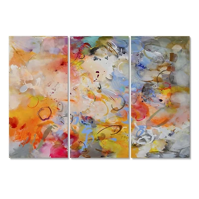 Designart - Blue And Yellow Color Whirls - Modern Premium Canvas Wall Art