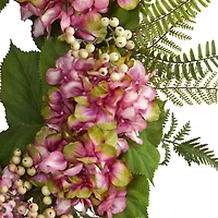 24” Pink Hydrangea with Berry Wreath