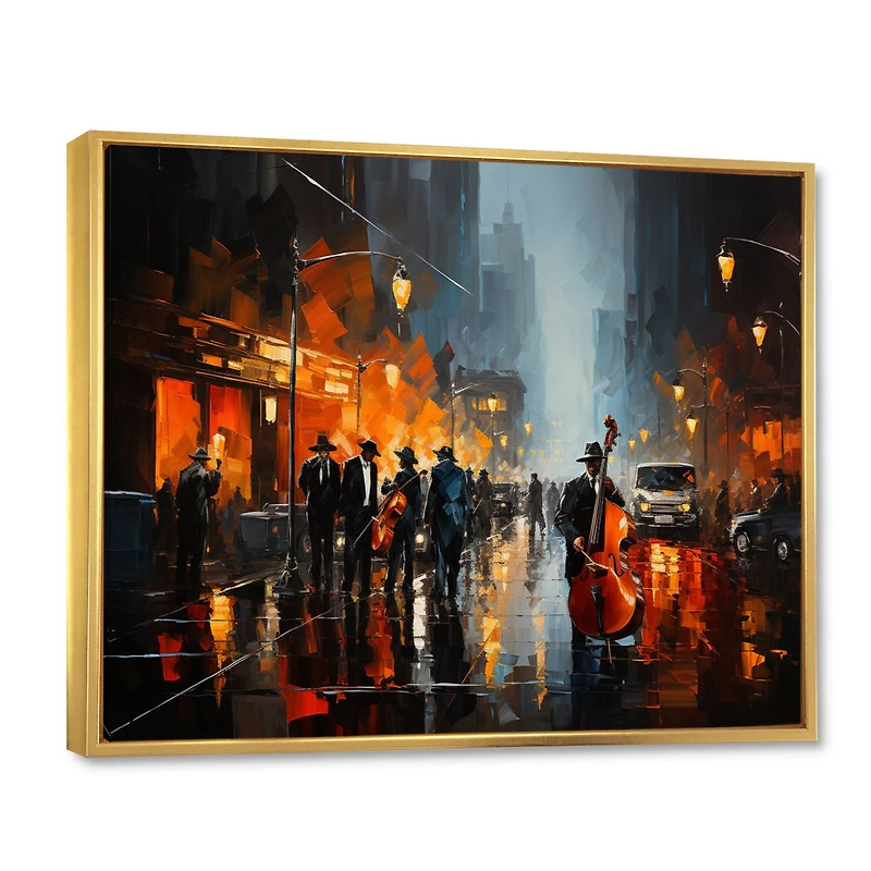 Designart "African American Harlem City" African American Framed Wall Art Prints
