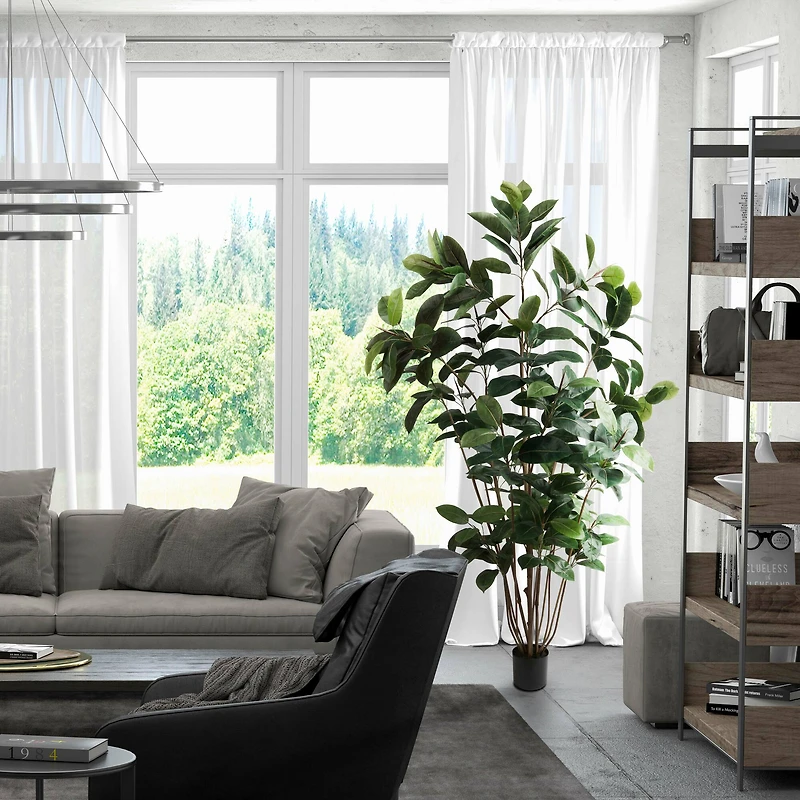 7ft. Potted Green Rubber Tree